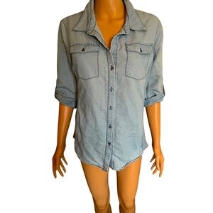 Cavalier Light Blue Denim Shirt 3/4 Sleeves